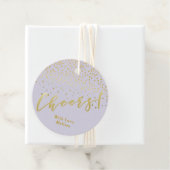Cheers! | Glamoureuze Gouden Sparkles Lavendel Bedankjes Labels (In situ)