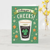 Cheers Glitter Textuur St. Patricks Kaart (Gele Bloem)