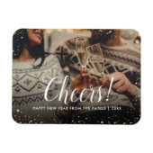 Cheers | Glitz Faux Glitter Photo Overlay Magneet (Horizontaal)