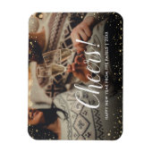 Cheers | Glitz Faux Glitter Photo Overlay Magneet (Verticaal)