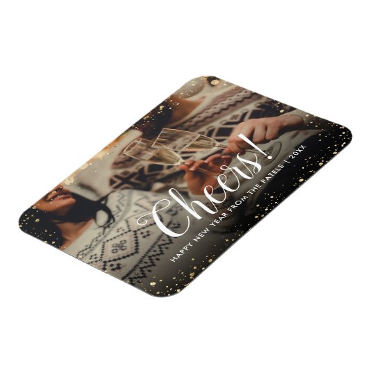 Cheers | Glitz Faux Glitter Photo Overlay Magneet (Linkerzijde)