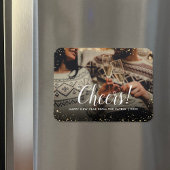 Cheers | Glitz Faux Glitter Photo Overlay Magneet