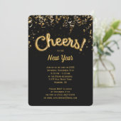 Cheers! Gold Foil Ballon Nieuwjaarsavond Kaart (Staand voorkant)