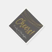 Cheers Gold Folie String Lights en Charcoal Grey Servet (Hoek)