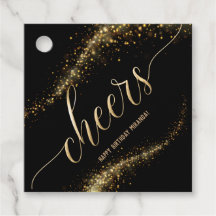 Cheers Gold Glitter Birthday 