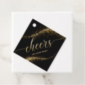Cheers Gold Glitter Birthday  Bedankjes Labels (In situ)
