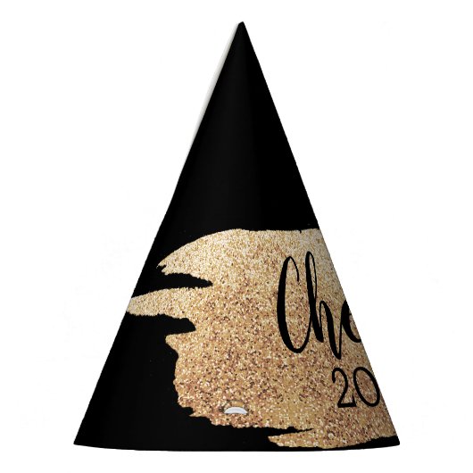 Cheers Gold Glitter Party Pet Feesthoedjes (Links)