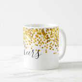 Cheers Gold Polka Dot Confetti Coffee Mok (Voorkant rechts)