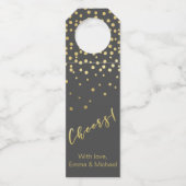 Cheers - Gold Script en Confetti Flessenhanger (Achterkant)