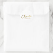 Cheers | Gold Script Vakantie Ronde Sticker (Tas)