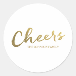 Cheers | Gold Script Vakantie Ronde Sticker