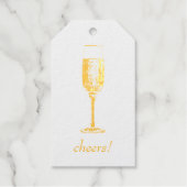 Cheers! Goud Champagne Glas Cadeaulabels (Voorkant)