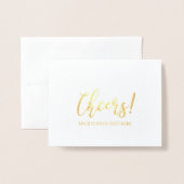 Cheers Goud Folie Kaart (Voorkant met envelop)