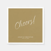 Cheers! Goud minimaal elke gelegenheid cocktail Servet (Voorkant)