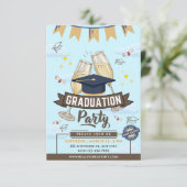 Cheers Graduation Party Class of 2026 Invitation Kaart (Staand voorkant)