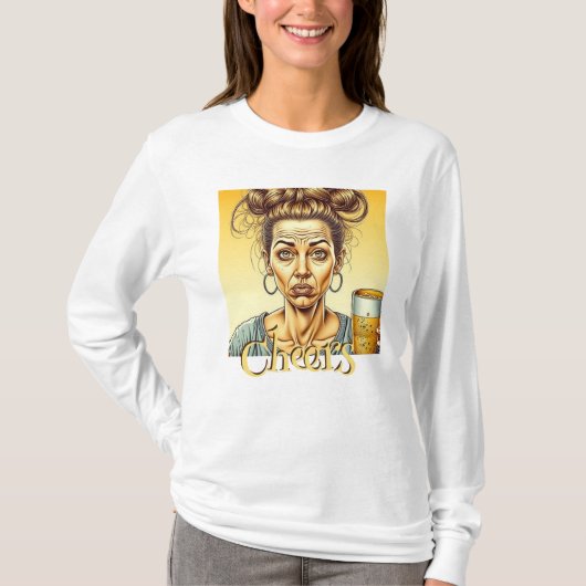 Cheers | Grappige dame met een tapbier T-shirt (Voorkant)