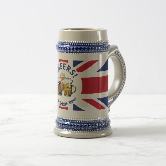 Cheers GREAT BRITAIN Custom Cartoon Union Jack Bierpul (Voorkant rechts)