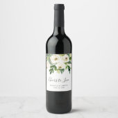 Cheers Greenery Elegant White Floral Wedding Wijn Etiket (Voorkant)