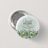 Cheers Greenery Eucalyptus Botanical Wedding Butt Ronde Button 3,2 Cm (Voorkant /achterkant)