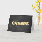 Cheers Greeting Card on Chalkboard Kaart (Gele Bloem)