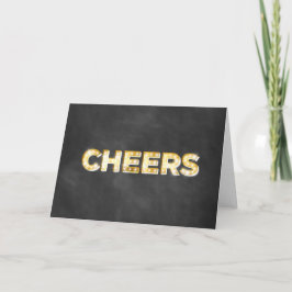 Cheers Greeting Card on Chalkboard Kaart