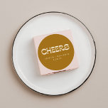 Cheers Groovy Gold Typography Names Wedding Custom Ronde Sticker<br><div class="desc">Aangepaste Cheers Groovy Mustard Gold Typografie Names Wedding Custom Classic Round Sticker</div>