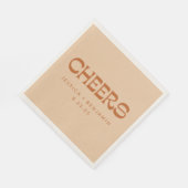 Cheers Groovy Terracotta Sand Custom Names Wedding Servet (Hoek)