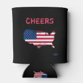 *~* CHEERS Grunge Verenigde Staten Vlag op Zwart Blikjeskoeler (Achterkant)