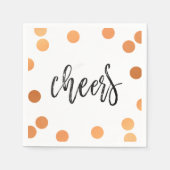 CHEERS HAND GELETTERD SCRIPT zwart koper confetti Servetten (Voorkant)