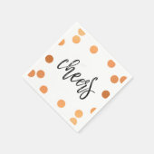 CHEERS HAND GELETTERD SCRIPT zwart koper confetti Servetten (Hoek)