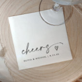 Cheers Handwriting & Heart Fun Wedding Servet