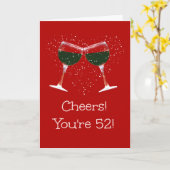 Cheers Happy 52e verjaardag Kaart (Gele Bloem)