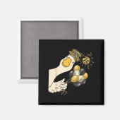 Cheers Happy New Year 2026 Goose With Balloon Disc Magneet (Voorkant / Achterkant)