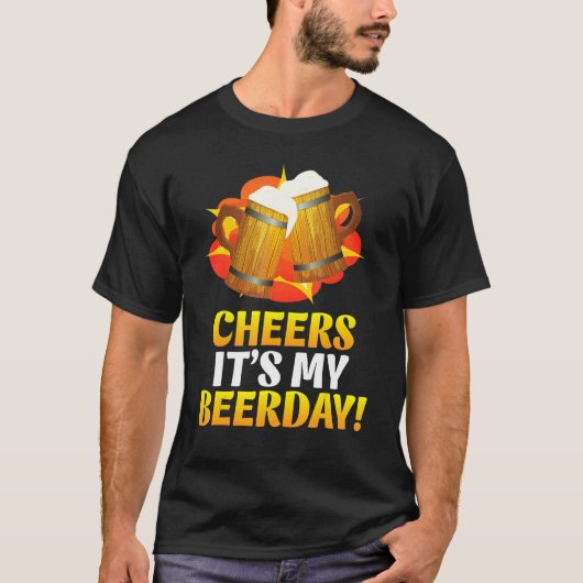 Cheers Het is mijn feestdag gelukkig voor mij. T-shirt (Voorkant)