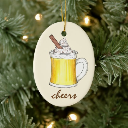 Cheers Holiday Egg Nog Eggnog kerst Drink Keramisch Ornament (Boom)