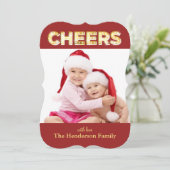 Cheers Holiday-fotokaart Feestdagenkaart (Staand voorkant)