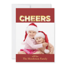 Cheers Holiday Fotokaart vorm Label
