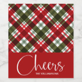 Cheers Holiday Kerstmis Wijn Etiket (Enkel label)