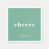 Cheers Holiday Party Personalized Name Typography  Servet (Voorkant)