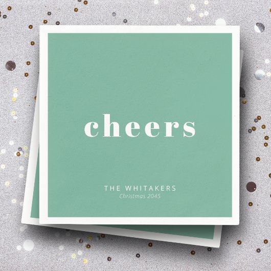 Cheers Holiday Party Personalized Name Typography  Servet