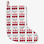"Cheers Holiday Party Red Wine Print" Kleine Kerstsok (Voorkant)