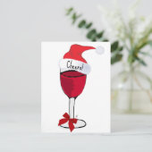 Cheers! HOLIDAY RED WINE PRINT by jill Feestdagenkaart (Staand voorkant)