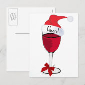 Cheers! HOLIDAY RED WINE PRINT by jill Feestdagenkaart (Voorkant / Achterkant)