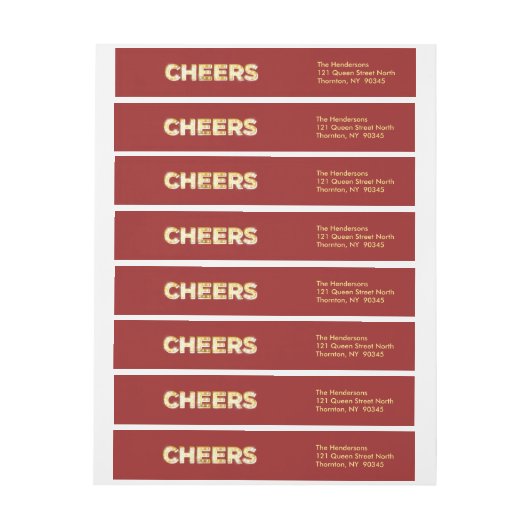 Cheers Holiday Return Address Labels (Vel)