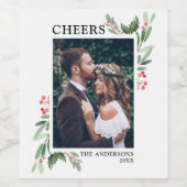 CHEERS | Holly Berry Kerstvakantie foto Wijn Etiket (Enkel label)