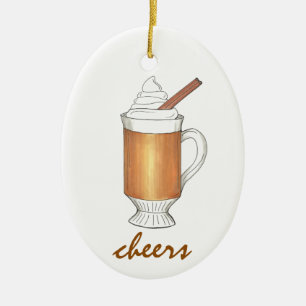 Cheers Hot Buttered Rum Winter Holiday Drink Keramisch Ornament