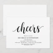 Cheers, huwelijksfeestdag nodigt uit kaart (Voorkant / Achterkant)
