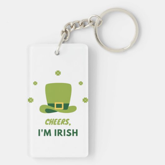 " CHEERS I M IRISH" DUBBELE ACRYLIC-SLEUTELHANGER SLEUTELHANGER (achterkant)