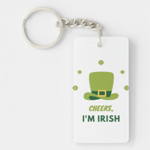 " CHEERS I M IRISH" DUBBELE ACRYLIC-SLEUTELHANGER SLEUTELHANGER