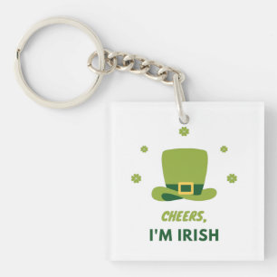 " CHEERS I M IRISH" DUBBELE ACRYLIC-SLEUTELHANGER SLEUTELHANGER